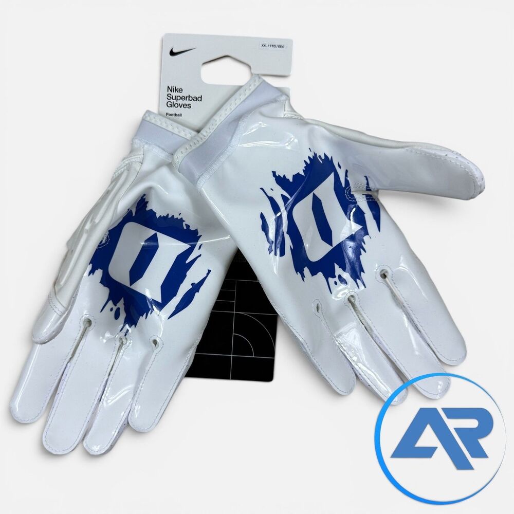 Nike Superbad Football Gloves Duke Blue Devils Size XXL White Blue HF5794-132